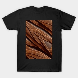 Dark Brown Ornamental Leather Stripes, natural and ecological leather print #54 T-Shirt